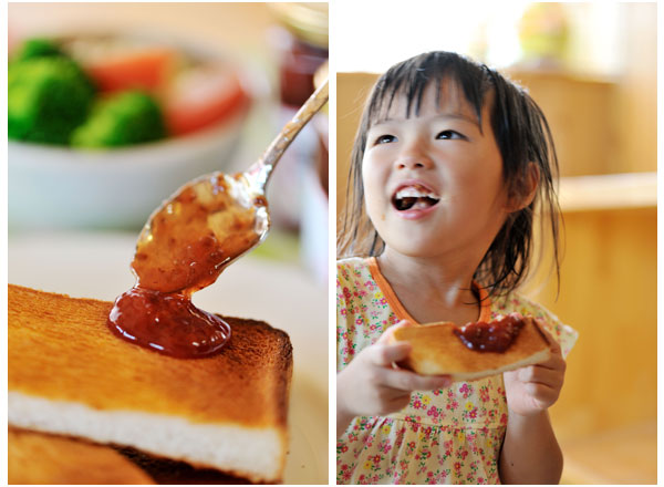 美味しいイチゴジャム、トースト朝食に合う、静岡産あきひめ